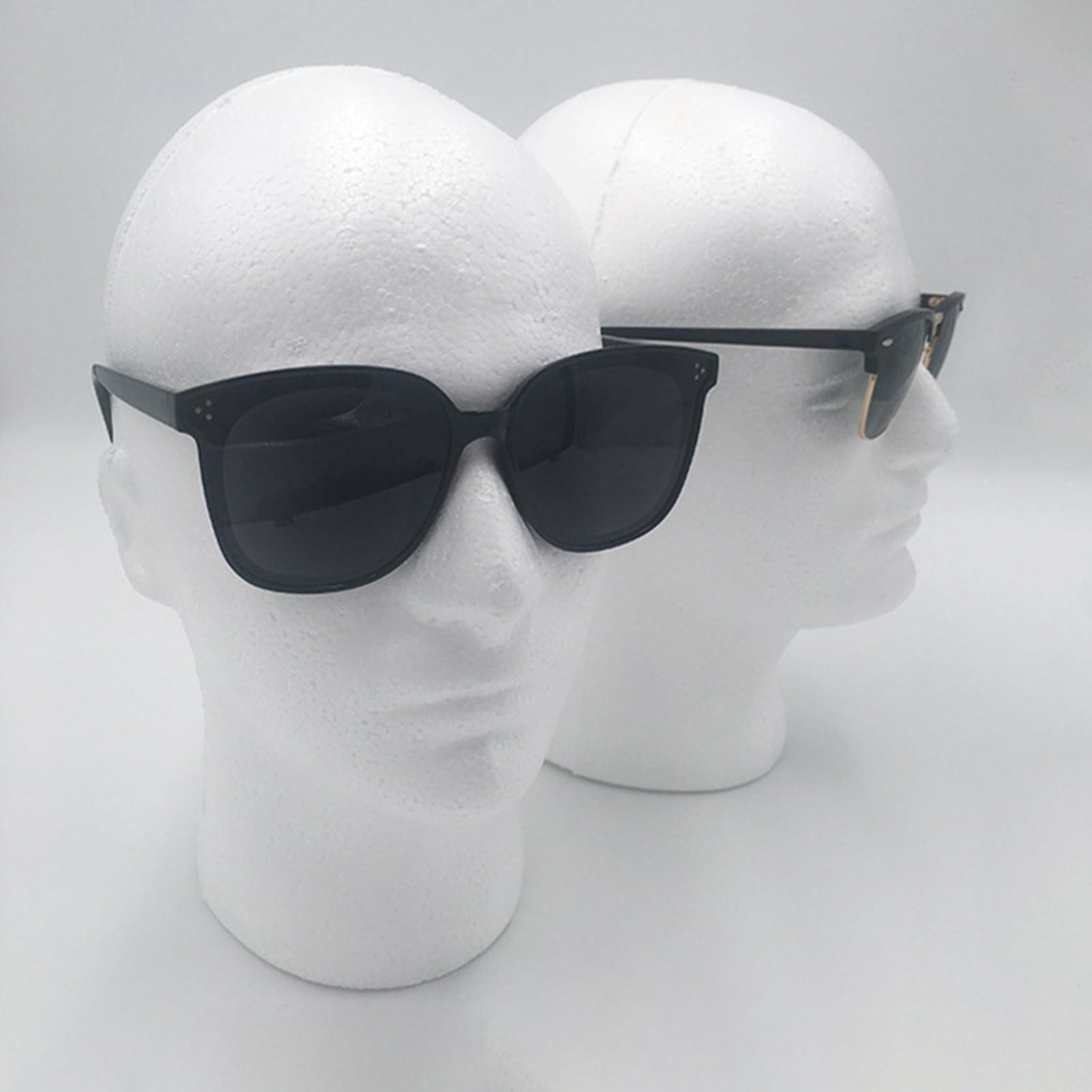 leasote leasote Male Styrofoam-Foam Mannequin Wig Head, Hairpieces Display Holder Hats Sunglasses Headphone Headwear Stand Cosmetics Model for Home Salon and Travel White One Size