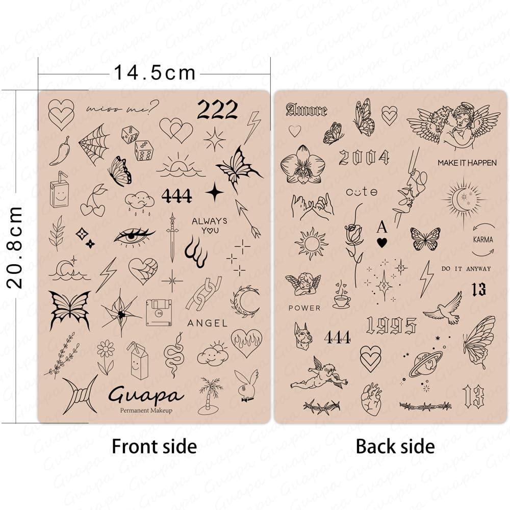 Rasmet 3PCS Rasmet Silicone Tattoo Training Pad 1.5mm Thickness Double Sided Pre-printed Gray Design Fine Line Tiny Tattoo Practice Skin for Tattoo Line Practice Tattoo Shading