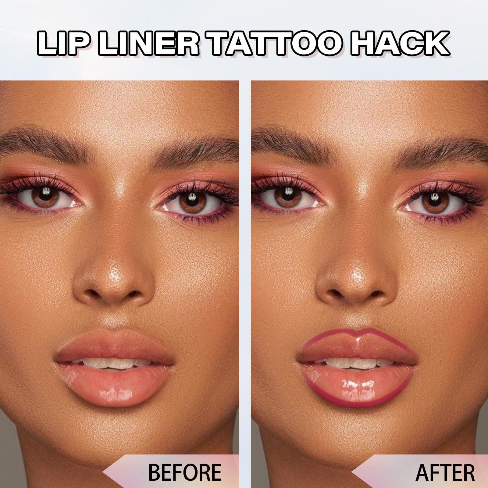 Cilrofelr Cilrofelr Peel Off Lip Liner Stain, Long Wear Tattoo Lip Liner with Tweezer, Peel Off Lip Stain with Matte Finish, Long Lasting, Waterproof, Transfer-proof, Highly Pigmented Color (Mauve)