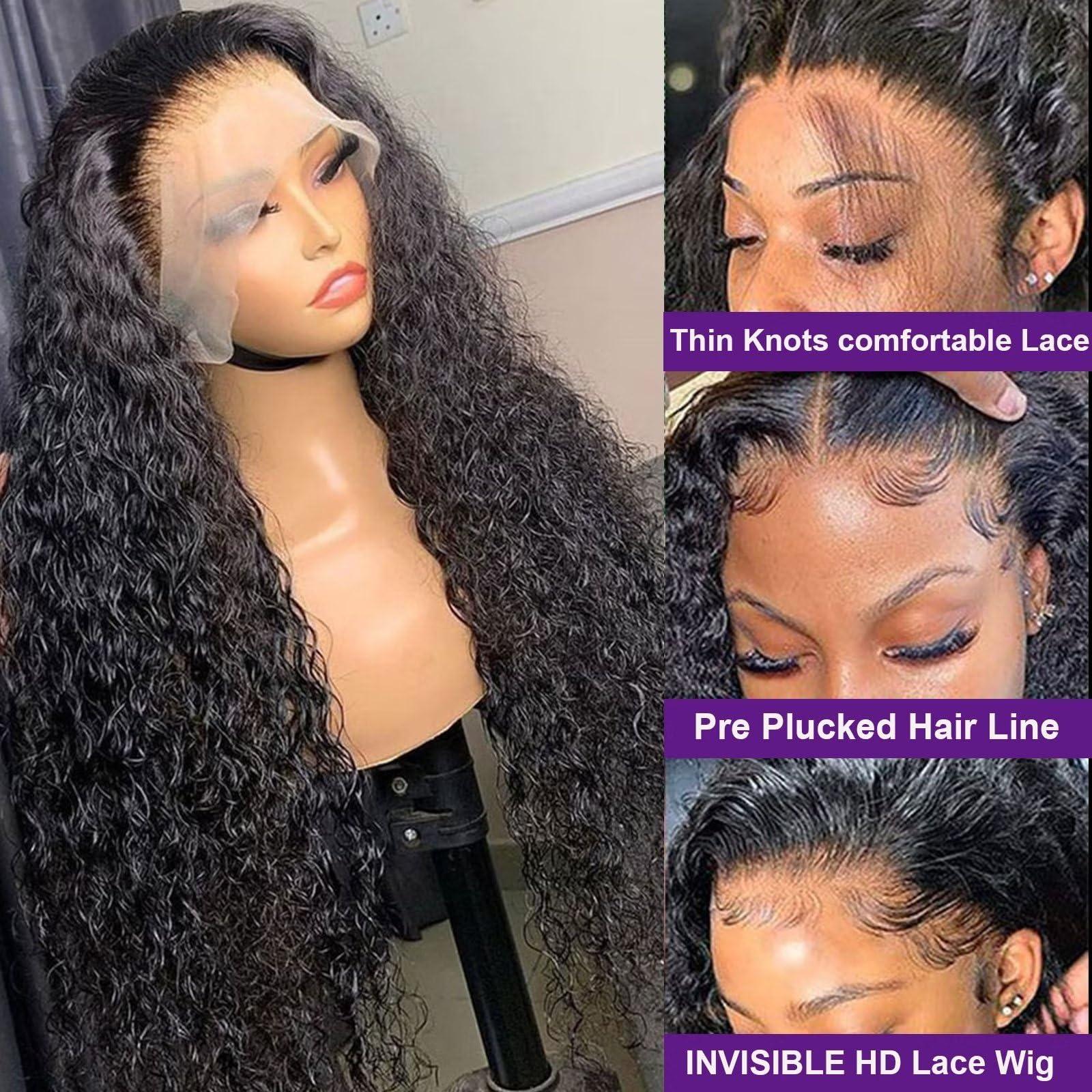 Lemoda Lemoda 12A 13x4 Water Wave Full Lace Frontal Virgin Human Hair Wigs Deep Wave 13x4 HD Lace Front Wigs Wet and Wavy Human Hair Wig 32inch