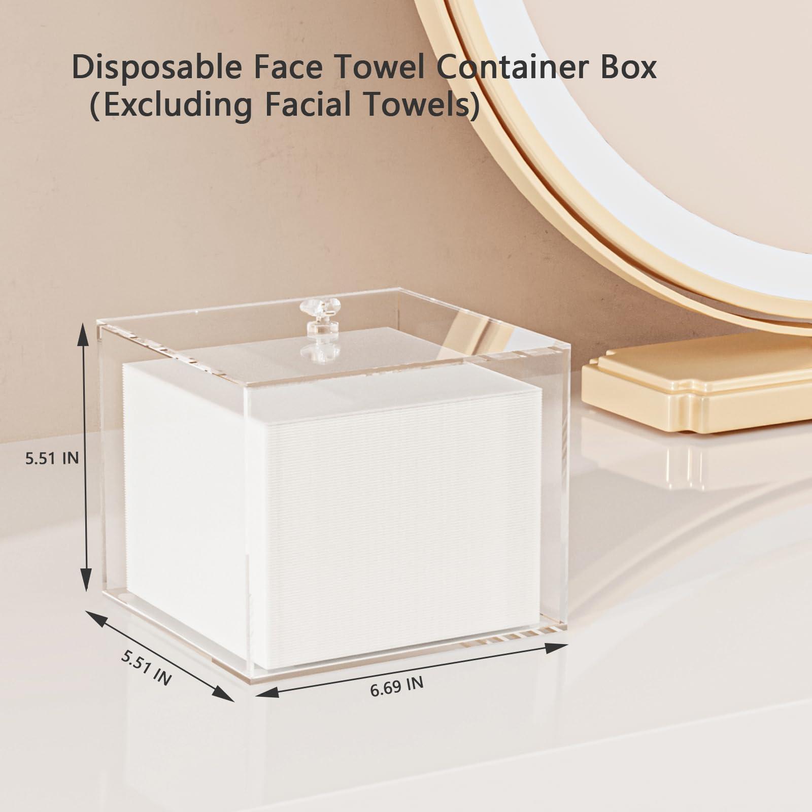 JHJFRAWY JHJFRAWY Disposable Face Towels Holder For Clean Skin Club Face Towels, Acrylic Container Box, Bathroom Towel Storage, Disposable Face Towels Organizer, Towel Holder (Towels Not Included)