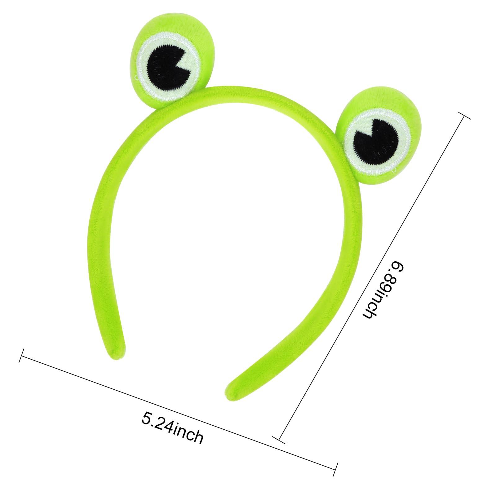 GAFATORY GAFATORY Frog Eyes Green Headband for Girls Cute Spa headband for Women Animal Headband for Makeup Hair Band Cosplay Costume Zoo Gifts Halloween Headband Funny Jungle Headbands for Skincare