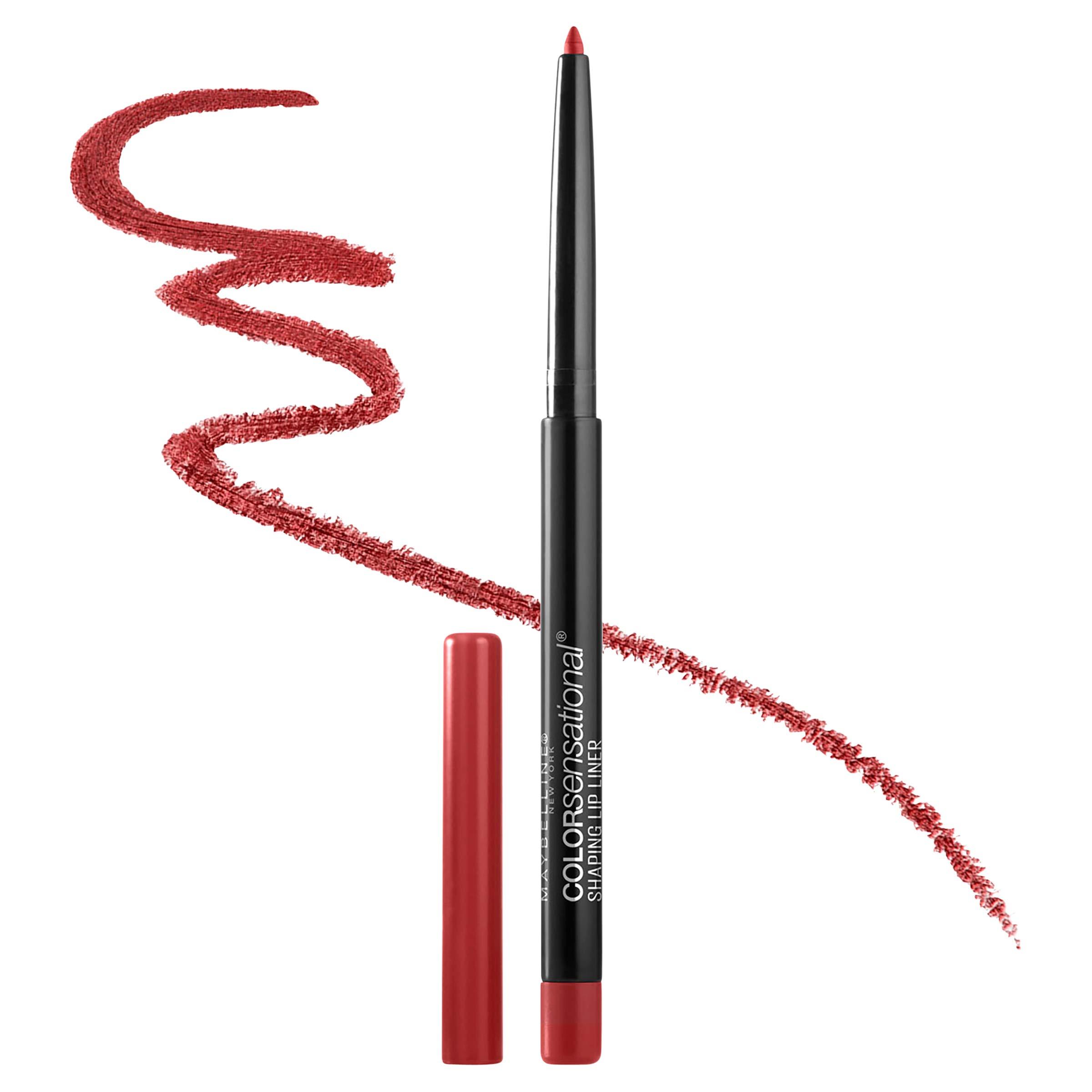 MAYBELLINE MAYBELLINE Super Stay Matte Ink Liquid Lipstick Makeup, Long Lasting High Impact Color & Color Sensational Shaping Lip Liner with Self-Sharpening Tip, Brick Red, Red, 1 Count