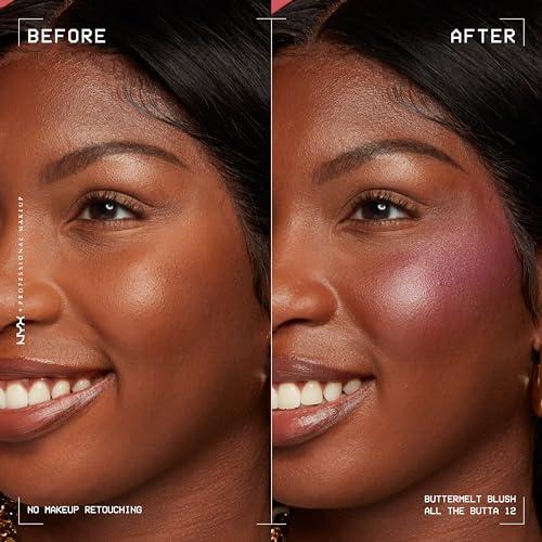 NYX PROFESSIONAL MAKEUP NYX PROFESSIONAL MAKEUP Buttermelt Powder Blush, Fade and Transfer-Resistant Blush, Up to 12HR Make Up Wear, Vegan Formula - All The Butta
