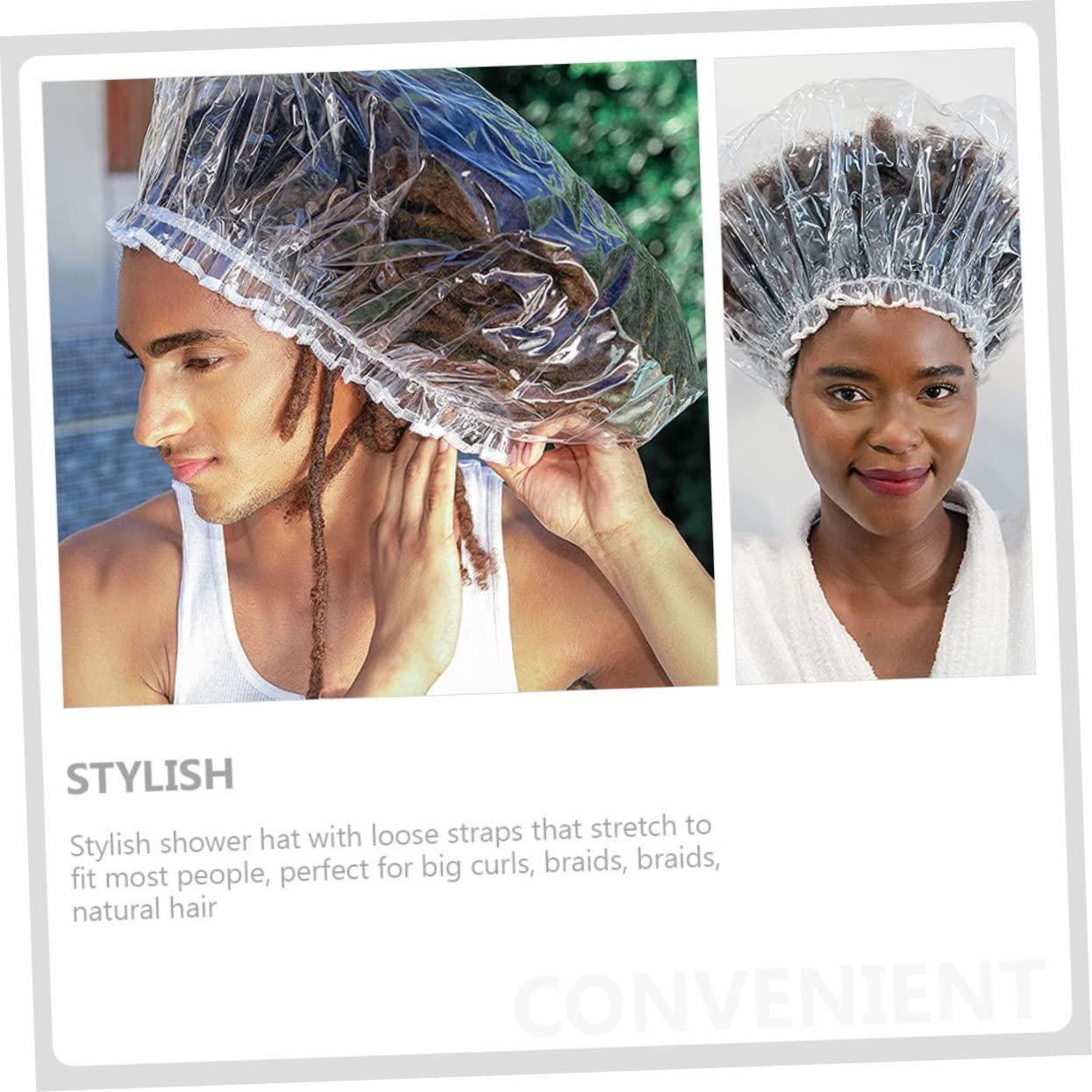 Hemoton Hemoton Shower Cap Shower Cap for Men Plastic Shower Cap Hats for Men Plastic Clear Shower Cap Multi- Thickening Elastic Bath Cap Elastic Showering Cap Bathing Hat