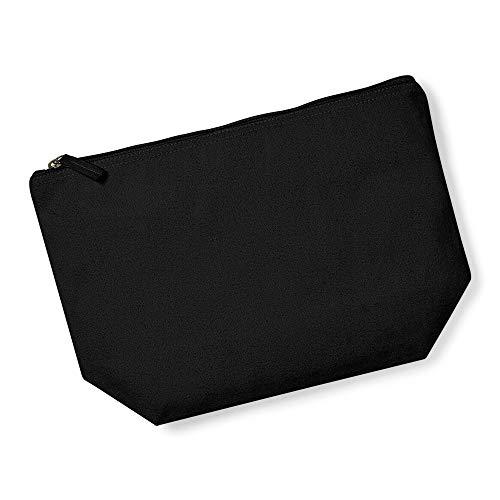 TULLUN Personalized Name Initials in Heart Make Up Multi Purpose Accessory Bag - M - Black Bag - White Flock