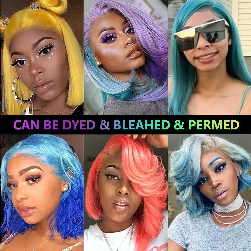 HELLOSH 12 Inch 613 Bob Blonde Lace Front Wigs Human Hair 13x4 Transparent Lace 613 Bob Frontal Wig 613 Hd Lace Frontal Wig Blonde Bob Wig Human Hair Pre Plucked With Baby Hair
