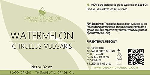 OPO Watermelon Seed Oil - 32 oz - 100% Pure, Unrefined, All Natural, Non GMO, Bulk, Organically Sourced, Vegan, Carrier Oil for Face Scalp Hair Skin Nails Body Feet Arms Legs Dry Skin Moisturizer - Packag