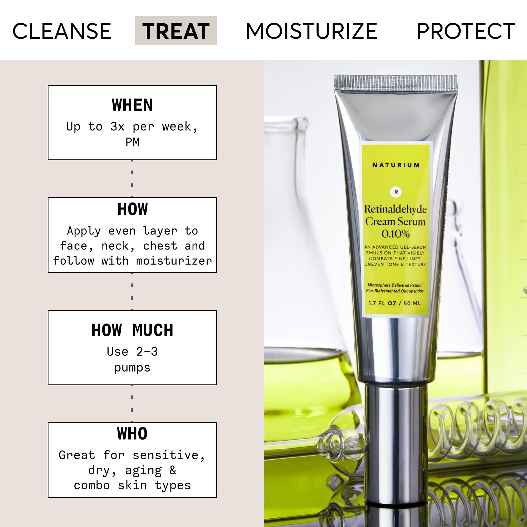 Naturium Naturium Retinaldehyde Cream Serum 0.10%, Advanced Anti-Aging & Smoothing Potent Face & Skin Care, 1.7 oz