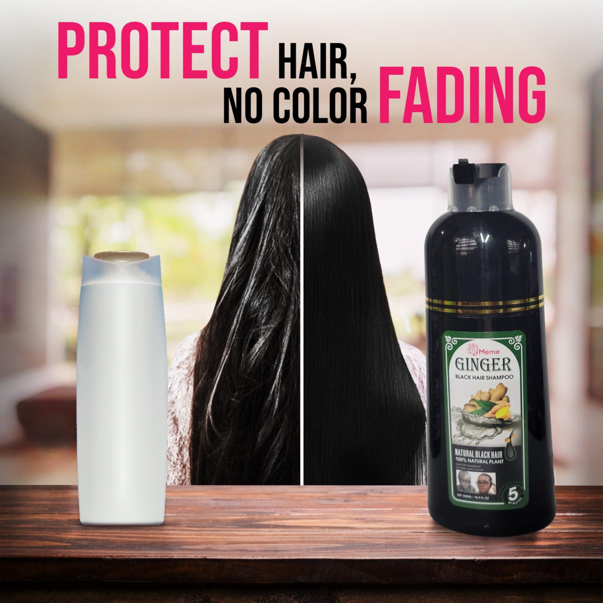 Generic Meme Ginger Black Hair Shampoo -16.9 Fl. Oz Natural Black Hair - Plant based and Formulated with Natural Vegetable Oil - Protects Hair Damage and No Color Fading - GREAT for Men and Women