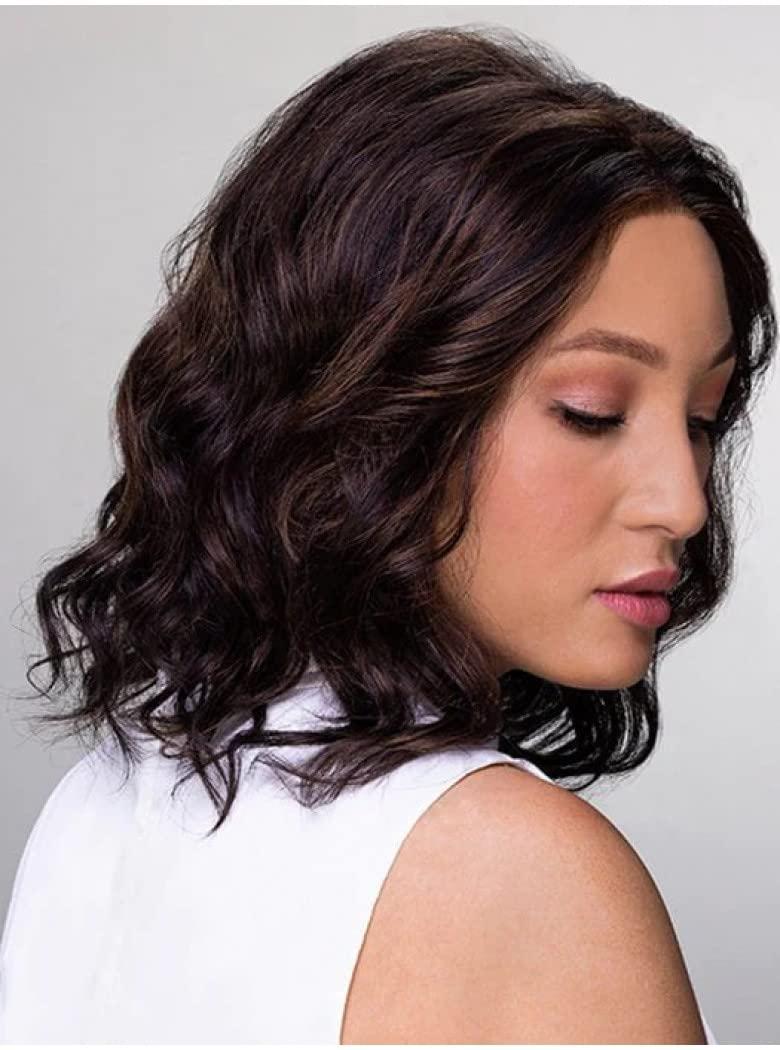 Jon Renau Maxwigs Julianne Petite Cap Color 10RH16 ALMONDINE - Jon Renau Wigs 12.25\" Shoulder Length Synthetic Smart Lace Front Monofilament Top Pre-Styled Multi-Directional Parting Bundle MaxWigs Hairloss Booklet