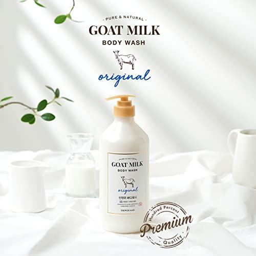 SHOWERMATE SHOWERMATE AEKYUNG Premium Goat Milk Body Wash Original For Smooth Sensitive Skin, Non-Irritation Mostiurizing PH Balancing Body Cleanser With Herb Pure Complex, 27 Fl Oz, Pack Of 2