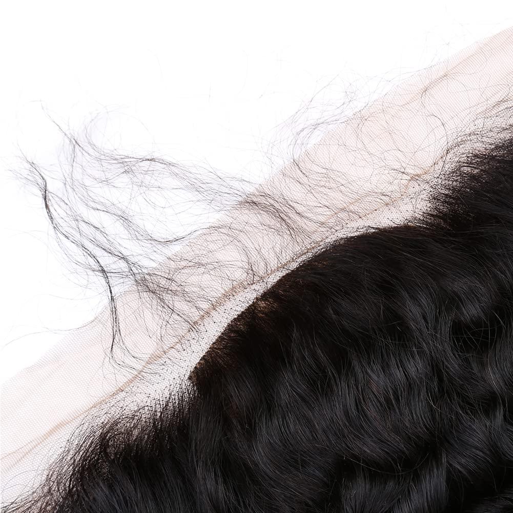 sent hair Sent Hair One Donor Top Grade 13x4 Silk Base Lace Frontal Closure Human Hair with Baby Hair Curly Wave Brazilian Virgin Hair Closure Free Part Natural Color Bleached Knots 18 inch