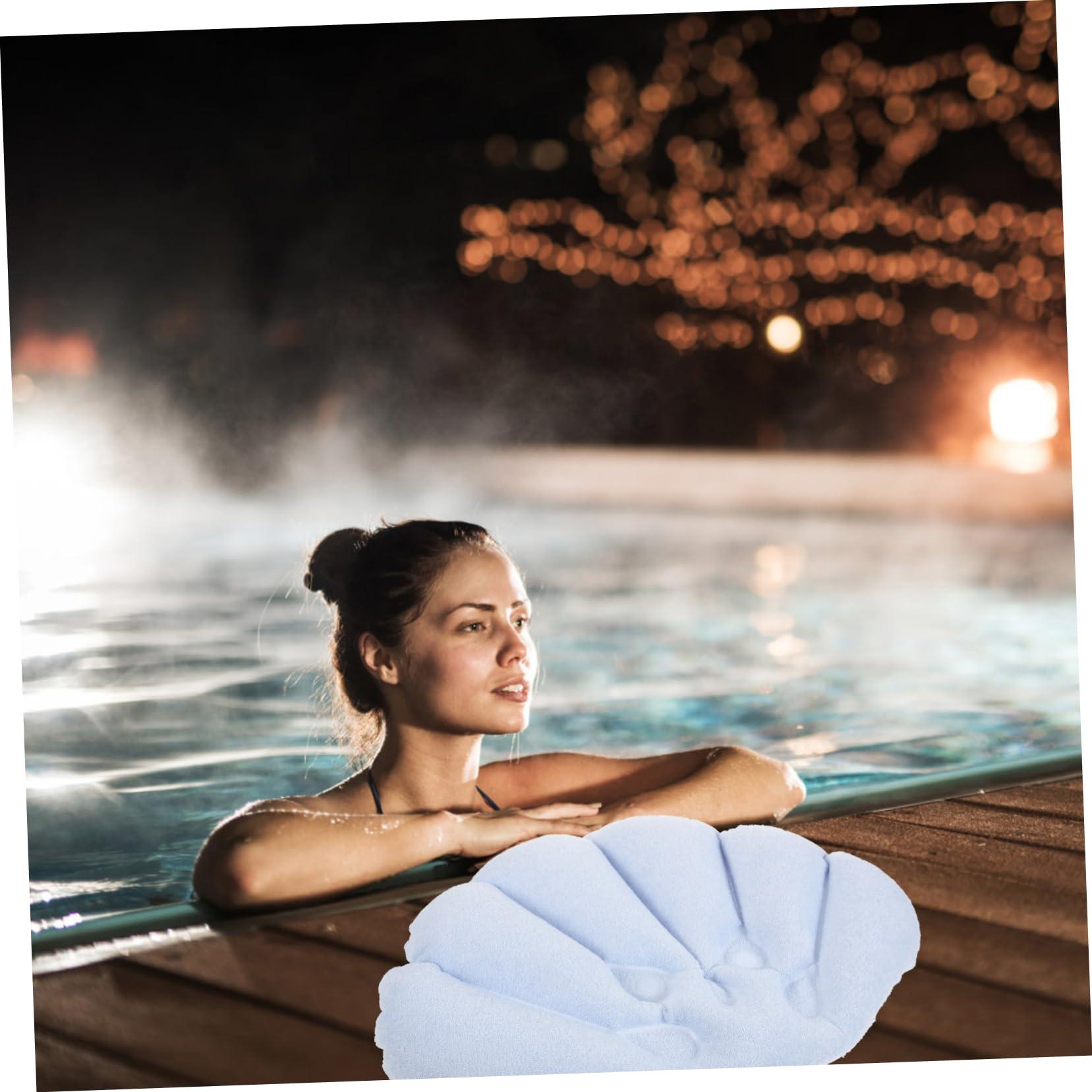 Healeved Healeved 4pcs Bath Tub Pillow Suction Cup Inflatable Spa Pillow for Neck Support Comfortable Headrest Pillow for Bathtub Hot Tubs