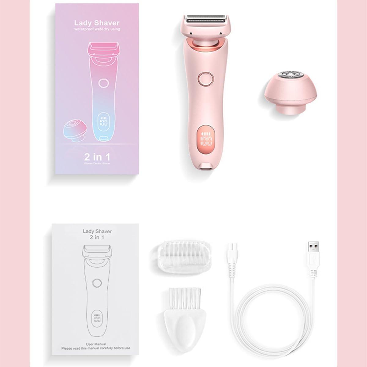 Buqfhj Smooth Shave Razor, Belarae Brazilian Shaver, Smoothshave Razor, Beauty Bloom Shaver Pro, Shaver for Women, 2 in 1 Electric Shaver Razors for Women (Pink)