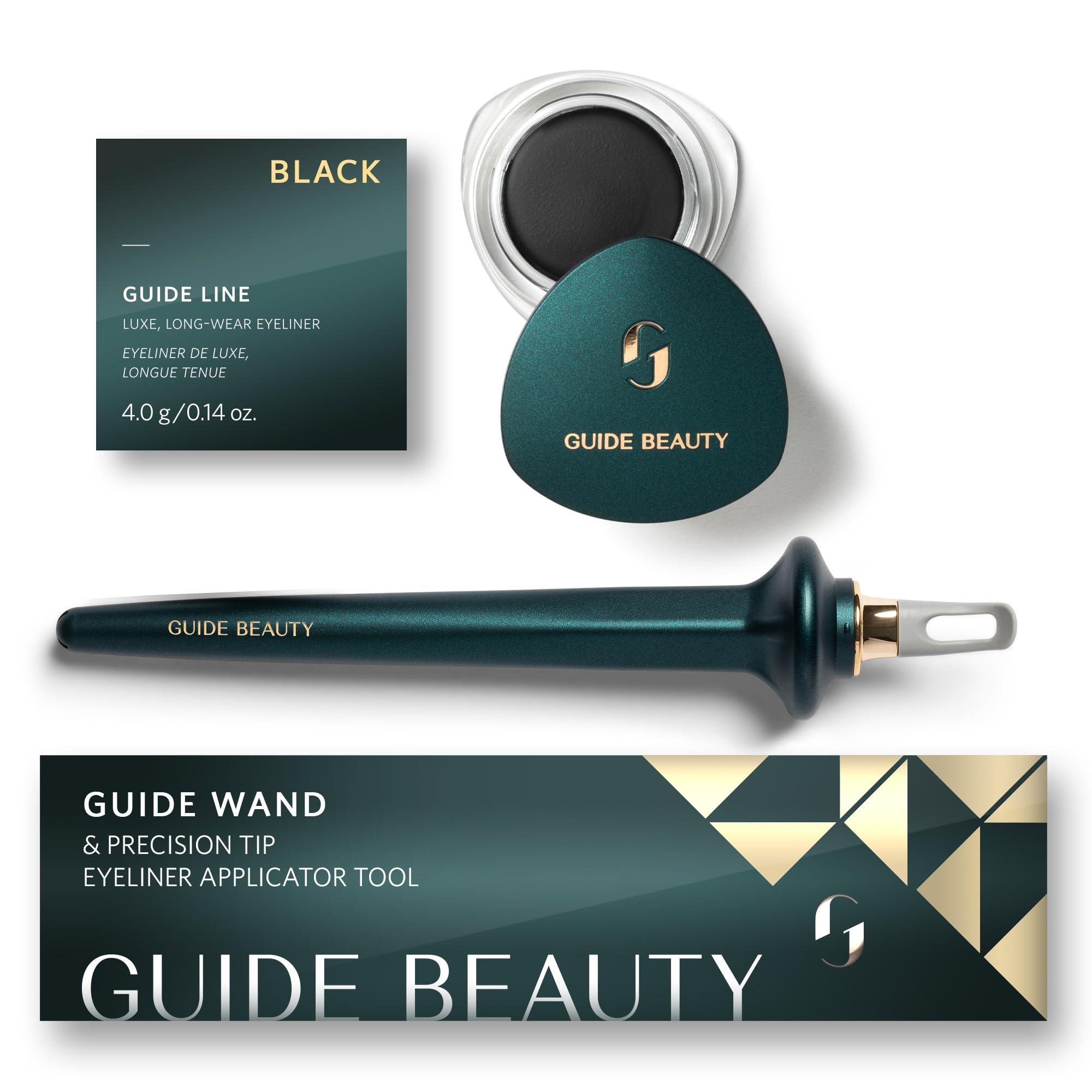 Guide Beauty GUIDE Beauty Eyeliner Duo, GUIDE Wand & Line Luxe/Long-Wear Eyeliner Cream (Black), Multi-Purpose Make-Up Application Tool, Universal Design for Easy Eye & Lip Liner