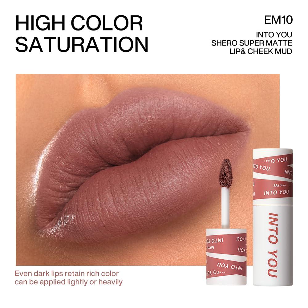 INTO YOU INTO YOU Matte Lipstick for Women, Matte Red Lipstick Long Lasting, Multi-Purpose for Lips and Cheek, Non-Stick Cup Not Fade Lip Stain Makeup Cosmetics Official Directly (EM10)