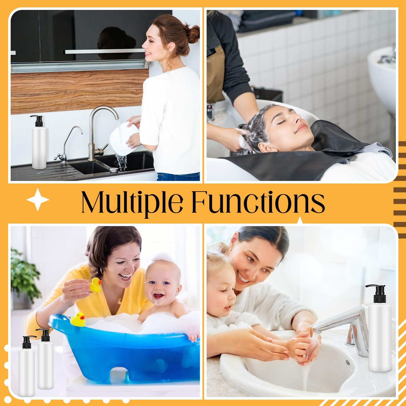 Thyle Thyle 20 Pcs Plastic Pump Dispenser Bottle 8 oz Refillable Plastic Pump Bottles Bulk Lotion Container Travel Lock Empty Lotion Bottle for Shampoo Massage Oil Dispensing Lotion(Black Pump Head)