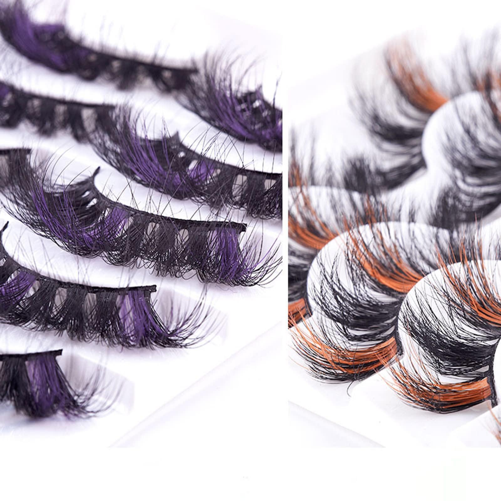 Braiton Braiton Colored Eyelashes Fluffy Eye Lashes 20 Pairs Russian Strip Lashes D Curl Strip Lashes Look Like Extensions 3D Natural Wispy Cat Eye Lashes,Pink