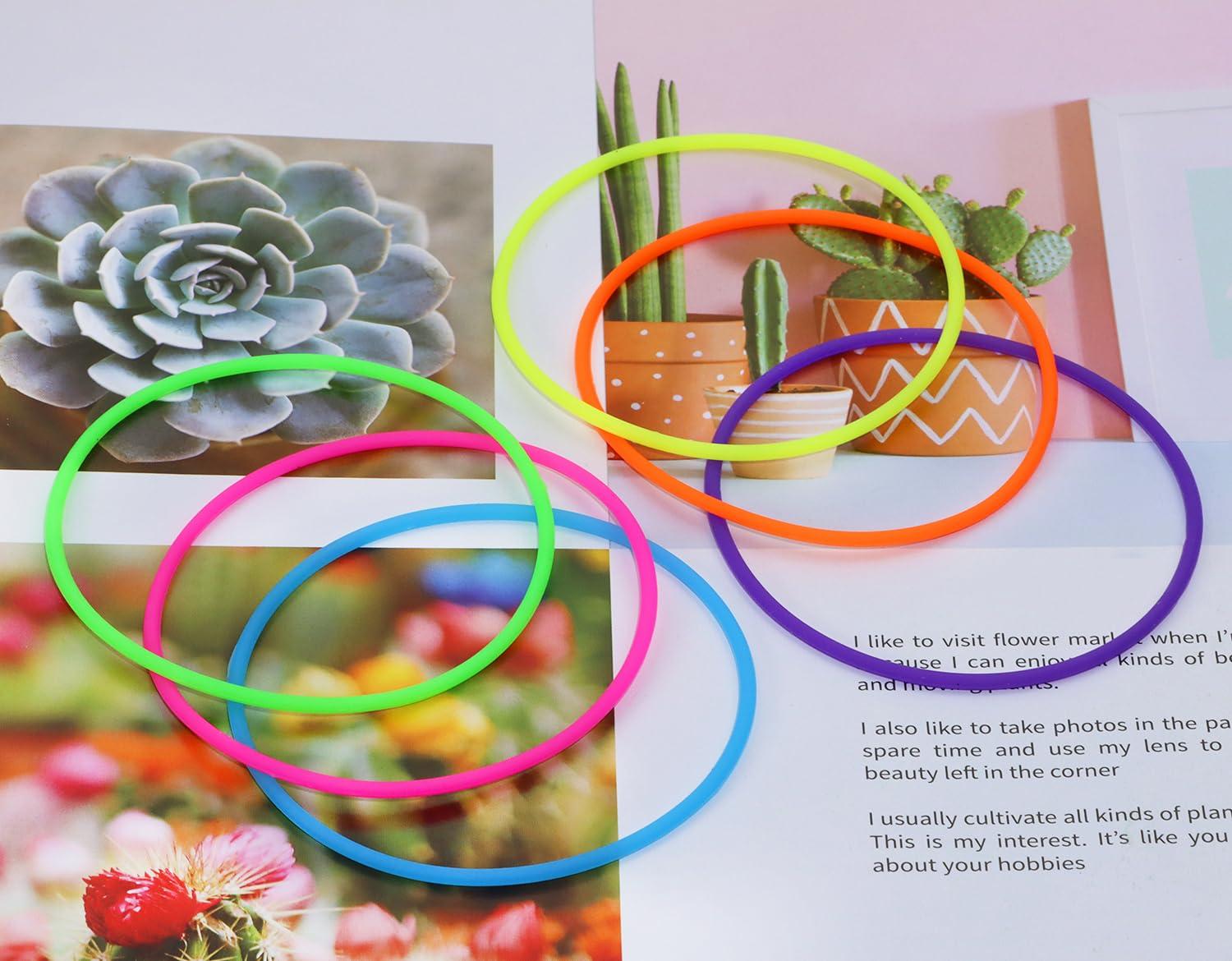 PENTA ANGEL Penta Angel Silicone Jelly Hair Tie Bracelet Penta Angel 30Pcs Adult Size Retro Solid Neon 80s Style Costume Wrist Band Elastics for Men Women Party Favors (30)