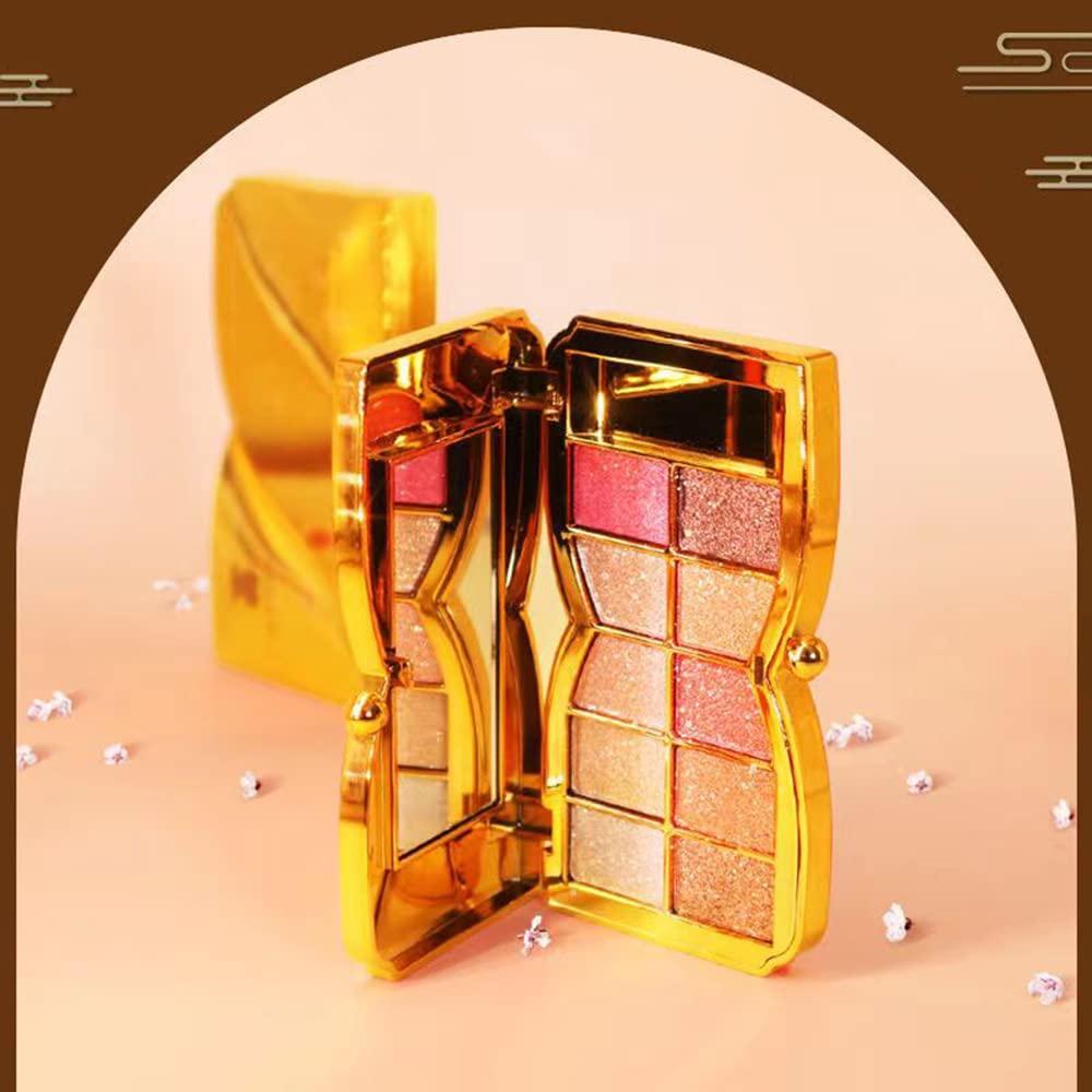 Impeccablery Gold Eye Shadow Eyeshadow Palette Shimmer - 10 Colors Sparkly Eyeshadow Glitter Highly Pigmented Long Lasting Waterproof Sweatproof Professional Nudes Warm Natural Neutral Smoky Cosmetic Eye (#07)