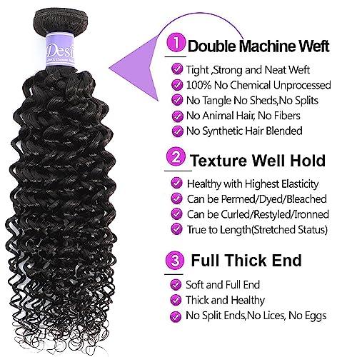 UDesire 10A Brazilian Virgin Curly Hair 1 Bundle Brazilian Curly Virgin Hair Weave 100% Unprocessed Brazilian Remy Human Hair Extensions Natural Black Color(16 inch)