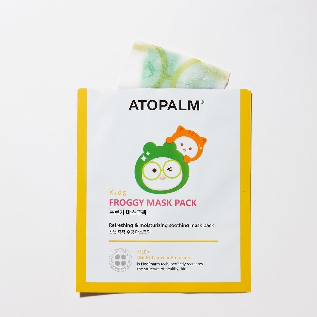ATOPALM ATOPALM KIDS FROGGY MASK PACK 1 BOX (5 Sheets), Revitalizing Moisturizing MLE Mask Pack, Korea
