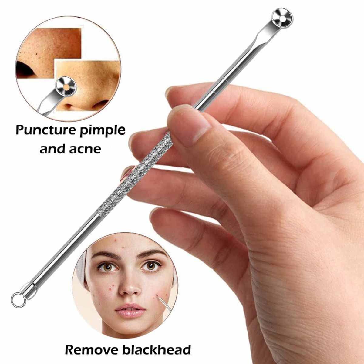 Eztronics Corp Blackhead Remover Pimple Popper Tool Kit - (9 Piece Kit) - Professional Stainless Pimples Comedone Extractor Removal Tool