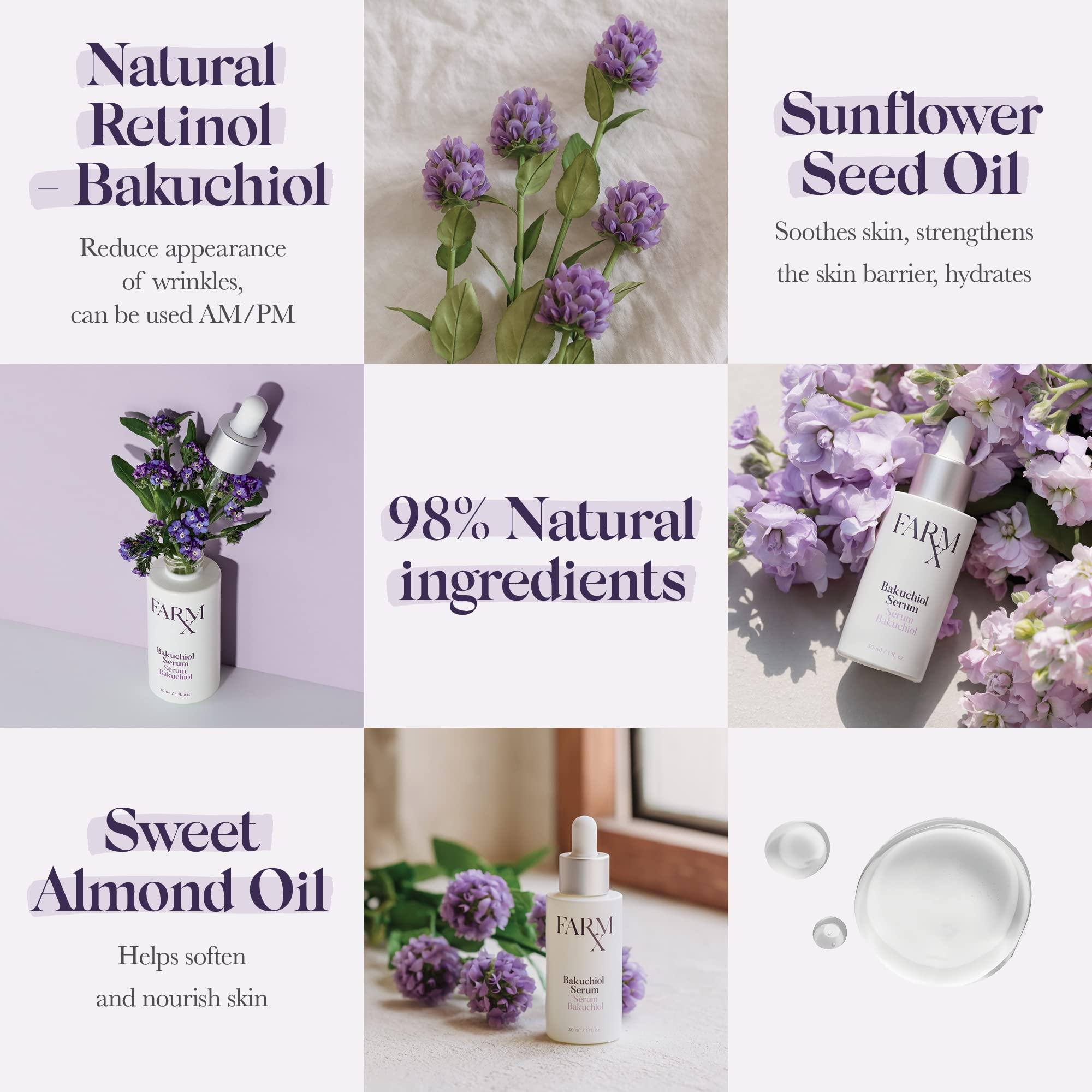 Farm Rx Farm Rx Bakuchiol Serum - Anti Aging Vegan Oil Based Serum to Reduce Wrinkles and Fine Lines, an Alternative to Retinol (30ml/1 fl oz) Clean Beauty