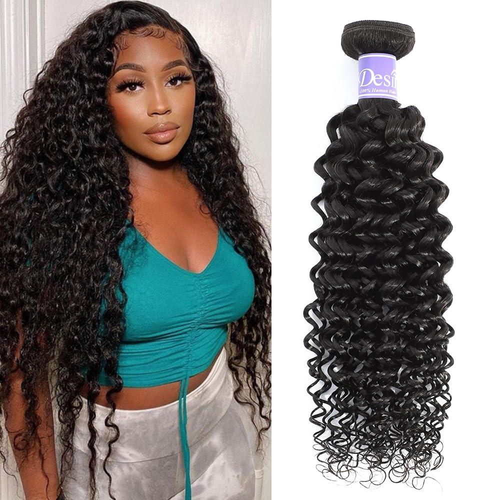 UDesire 10A Brazilian Virgin Curly Hair 1 Bundle Brazilian Curly Virgin Hair Weave 100% Unprocessed Brazilian Remy Human Hair Extensions Natural Black Color(16 inch)