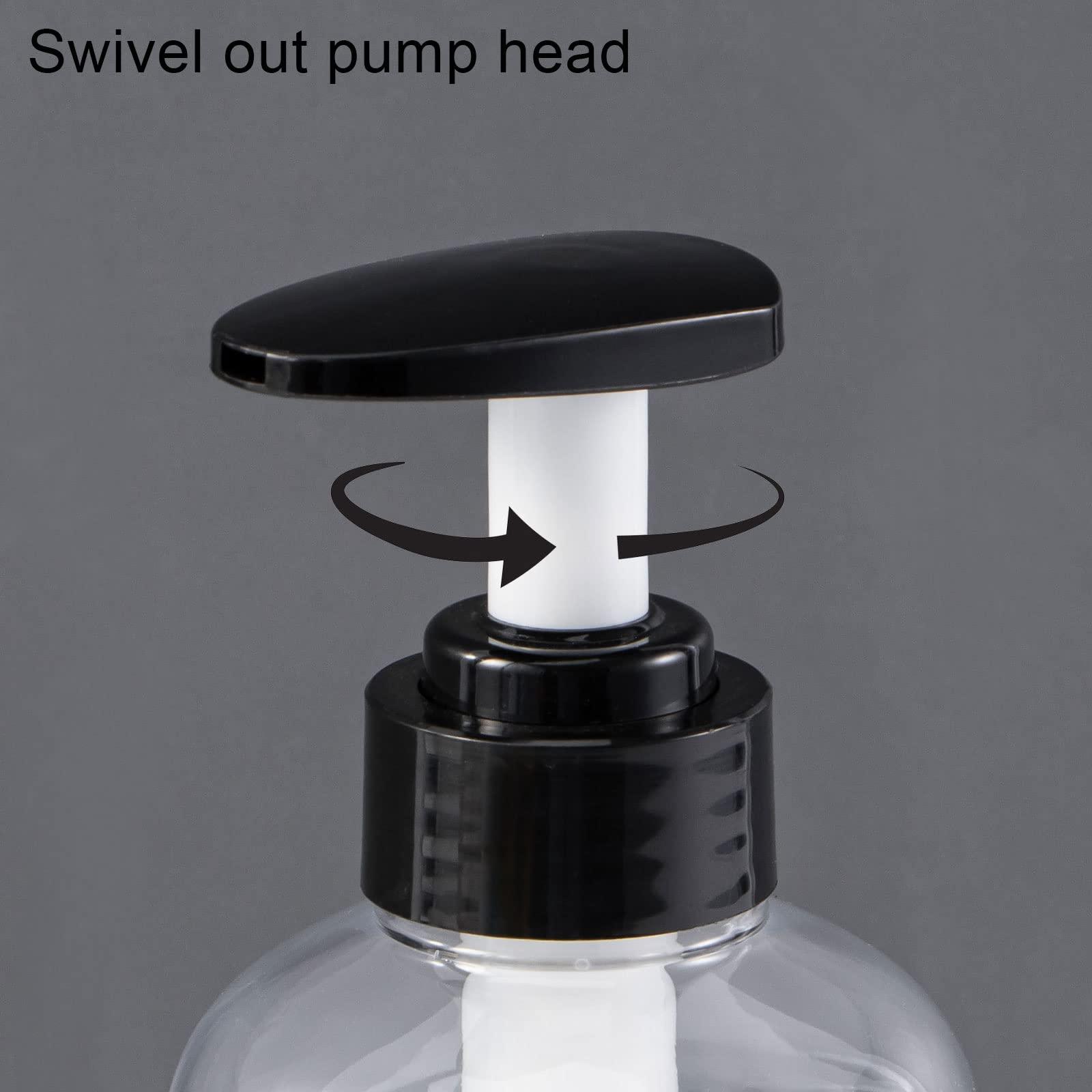 Yeeco Clear Shampoo and Conditioner Bottles,Yeeco Shampoo Pump Bottle Shampoo Bottles Dispenser with Waterproof Labels 16.9oz/500ml 3 Pack for Shampoo and ConditionerBathroom, Kitchen, Hotel