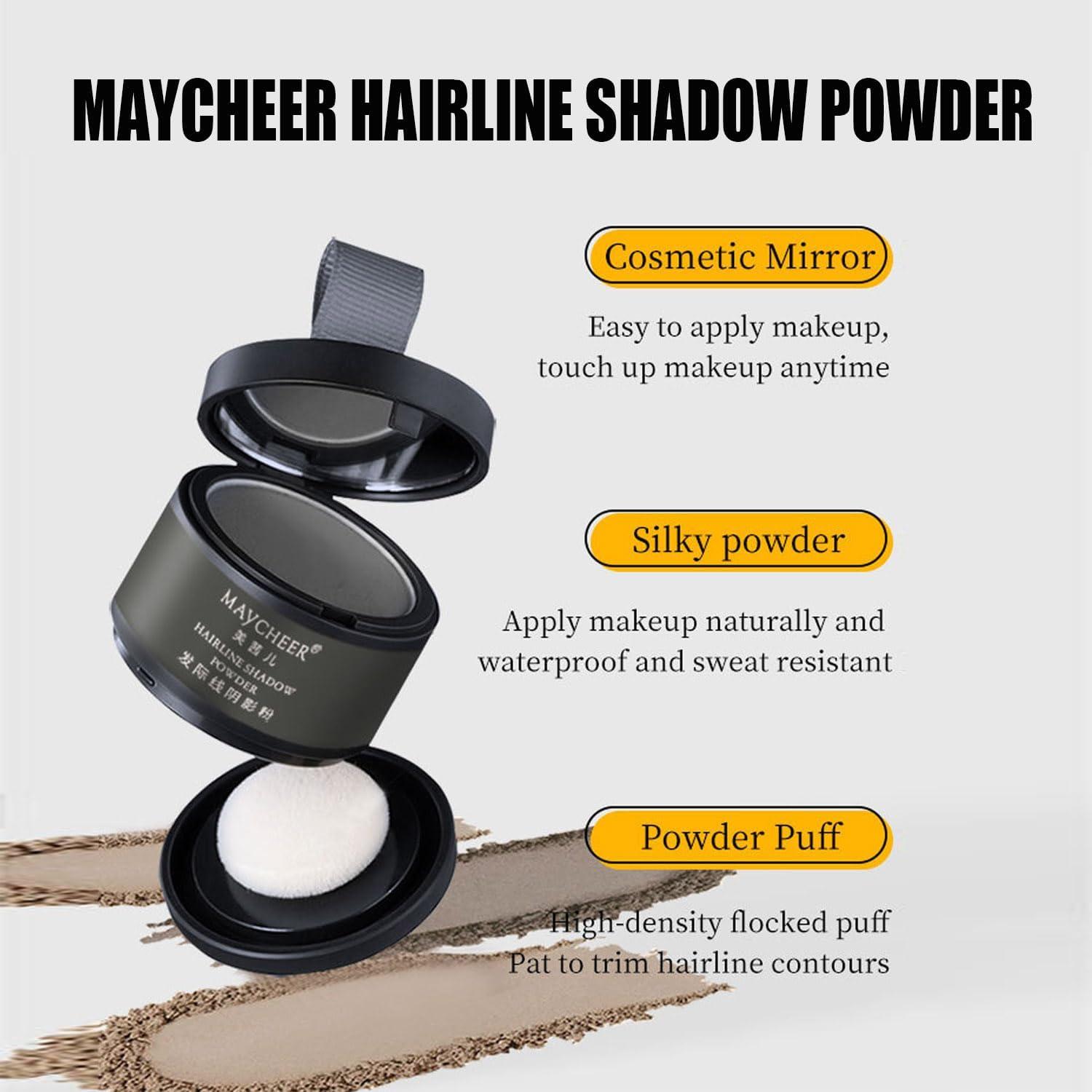 DIAXXH Maycheer Hairline Shadow Powder, Maycheer Magic Root Cover Up, Maycheer Hair Shadow, Waterproof Hairline Shadow Powder, Unisex Hairline Powder With Mirror (10# Red Brown)