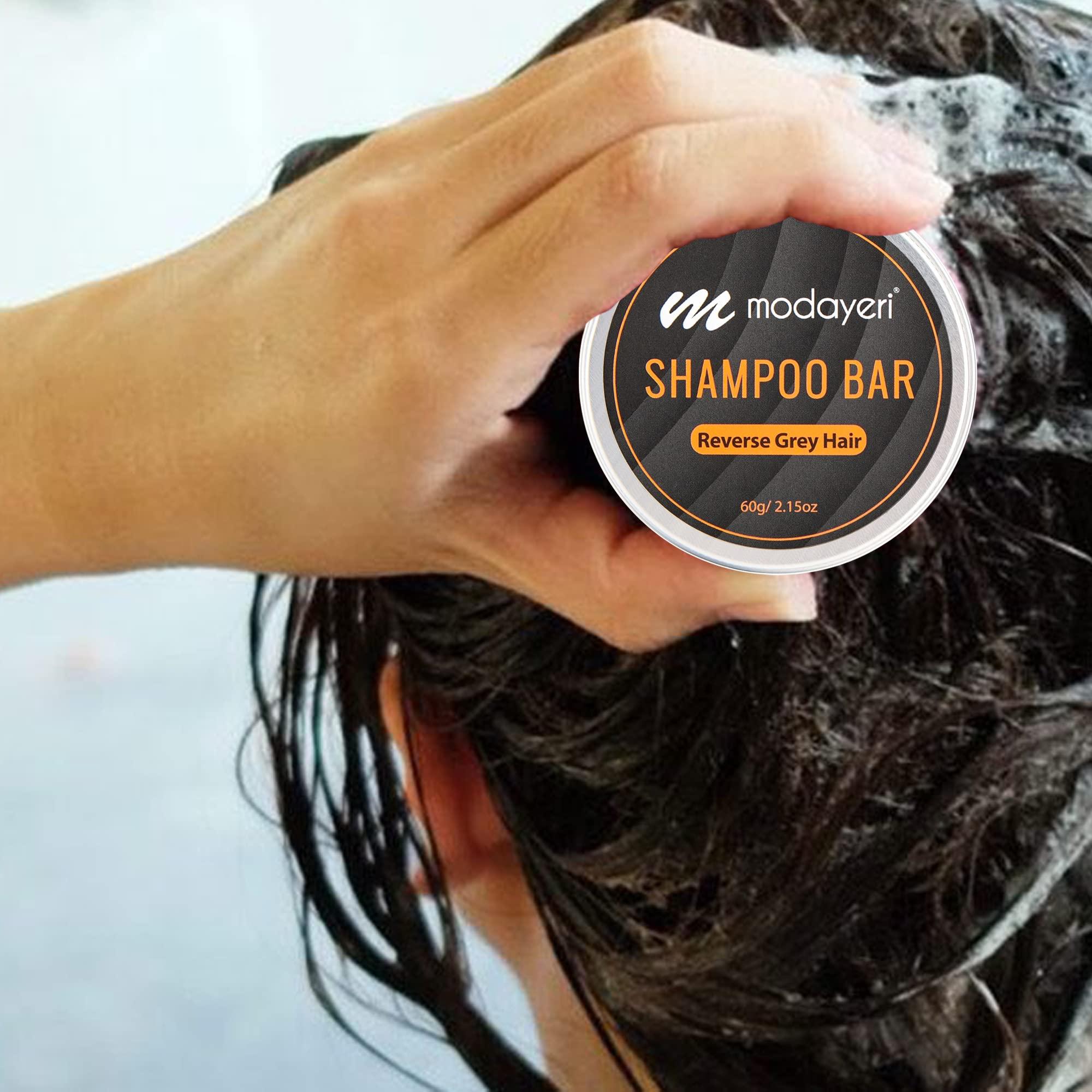 modayeri al??veri?te yeni moda Reverse Grey Hair Shampoo Bar - Moisturizer, Extra Strength Refreshing Scalp , Gray Hair Coverage, Darkening, Natural Solid Shampoo, for Women and Men, Restore Shiny Hair, Paraben Free, 2.15 Oz