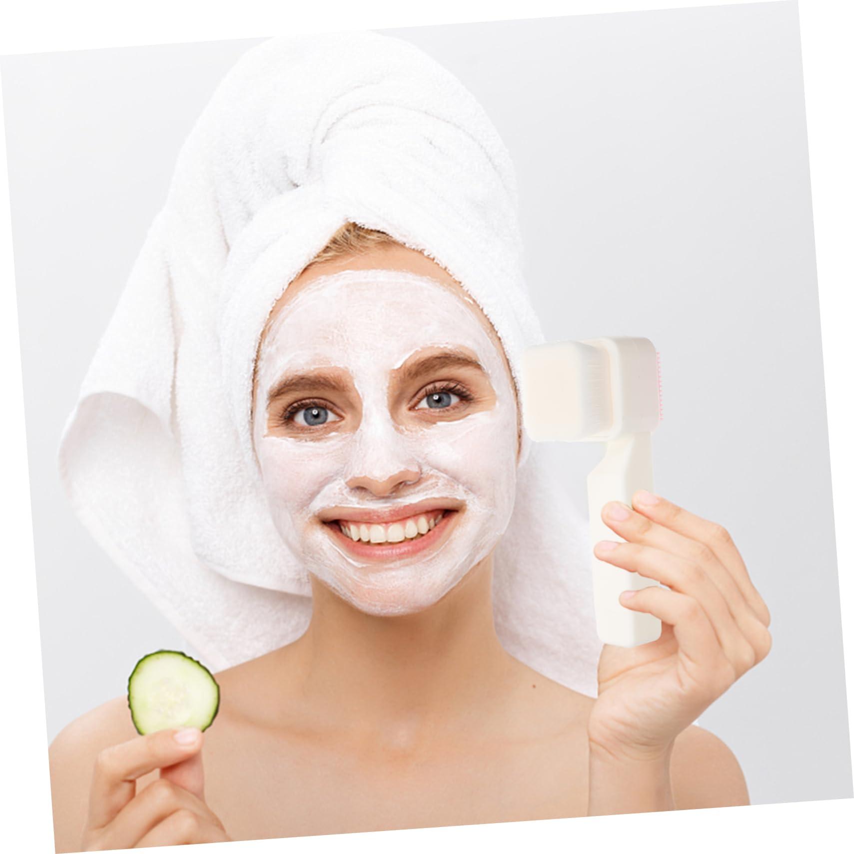 Hemoton Hemoton Square Facial Cleansing Brush Face Brush Face for Cleansing and Exfoliating Cleansing Facial Brush Face Wash Scrubber Manual Facial Brush Deep Cleaning Brush White