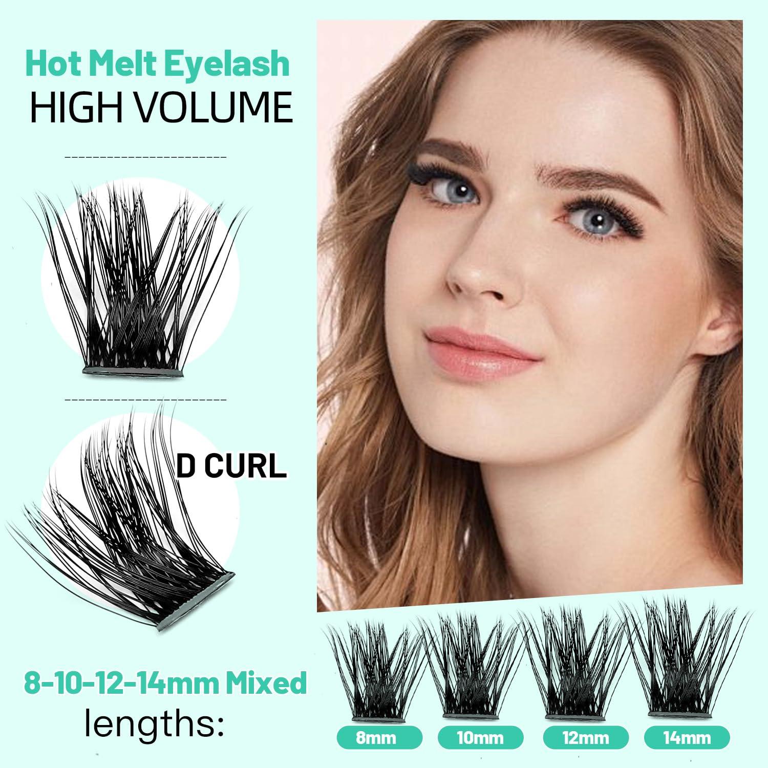Bodermincer Bodermincer Lash Extension 132pcs D Curl 8-10-12-14mm Mixed Lash Clusters Segment Lash Clusters (January-8-10-12-14mm Mixed)