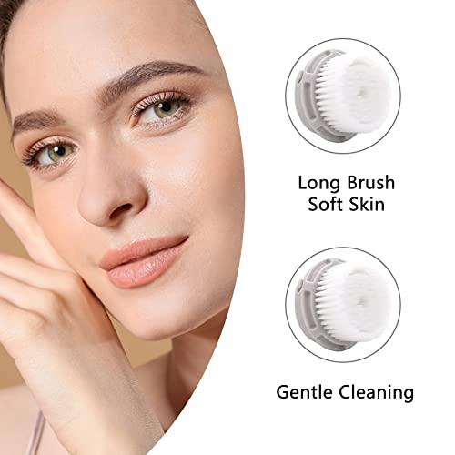 Yearonan Clarisonic Radiance Compatible Replacement Facial Brush Head, Deep Pore Cleansing Brush Head, Compatible with Mia 1, Mia 2, Mia Fit, Alpha Fit, Smart Profile Uplift and Alpha Fit X, 4 Pack