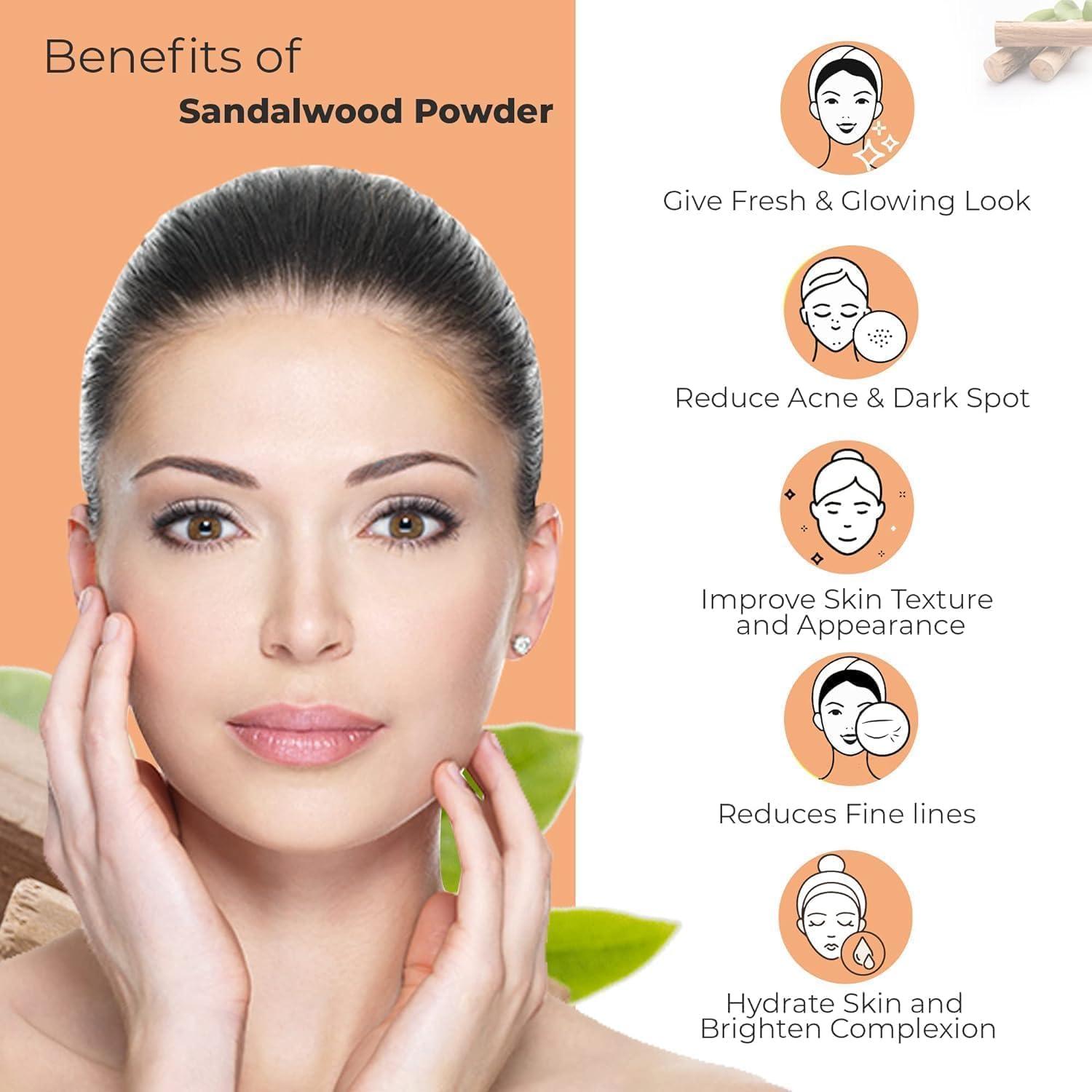 MU MU Sandalwood Powder for Face - 100% Natural & Pure Chandan Powder for Face Pack, Face Mask - Original Sandal Wood Powder for Puja - 150 gm