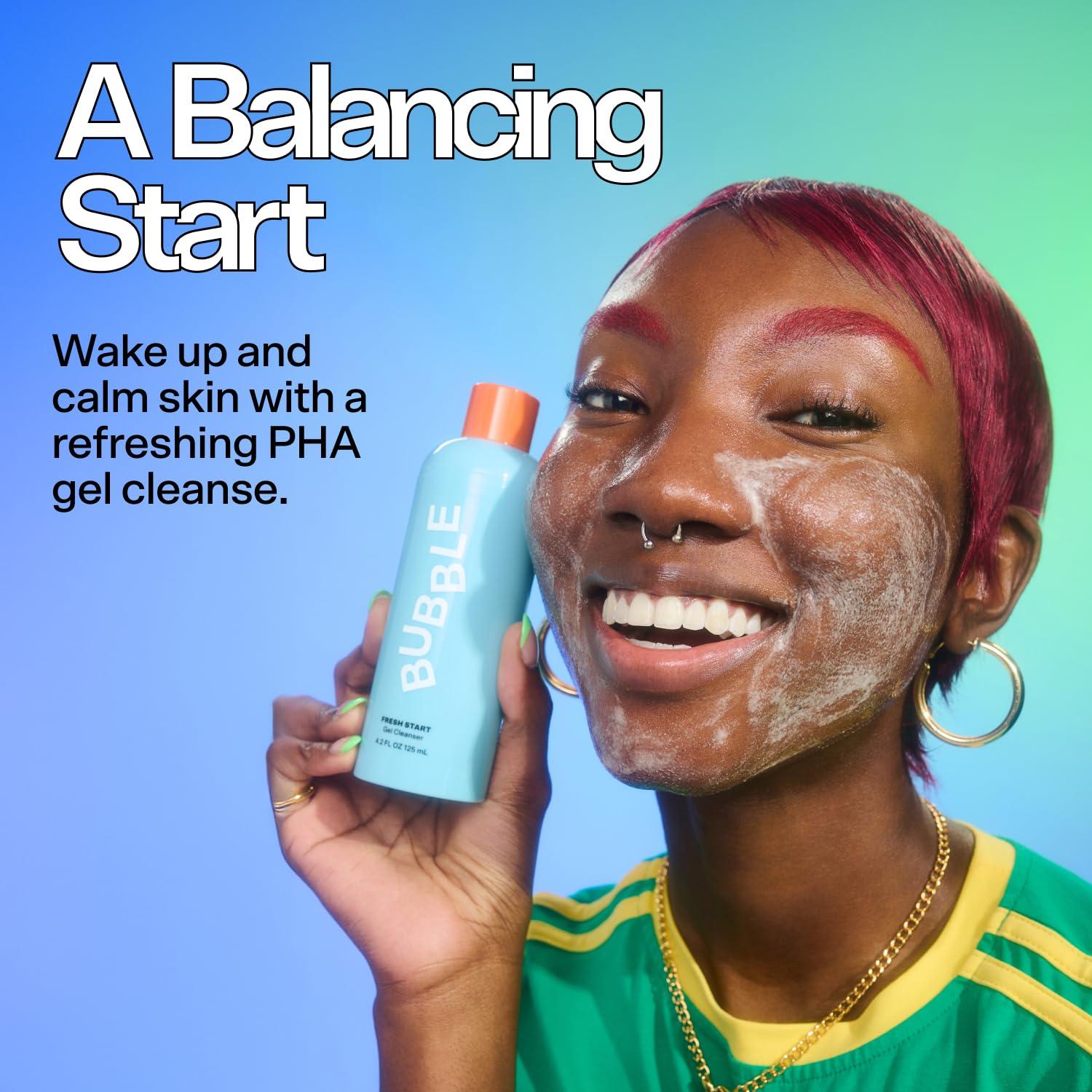 Bubble Skincare Bubble Skincare Fresh Start Gel Cleanser - Gentle Exfoliating Face Wash for Oily Skin - Formulated with Aloe Vera Juice + Caffeine to Protect and Soothe Complexion (125mL)