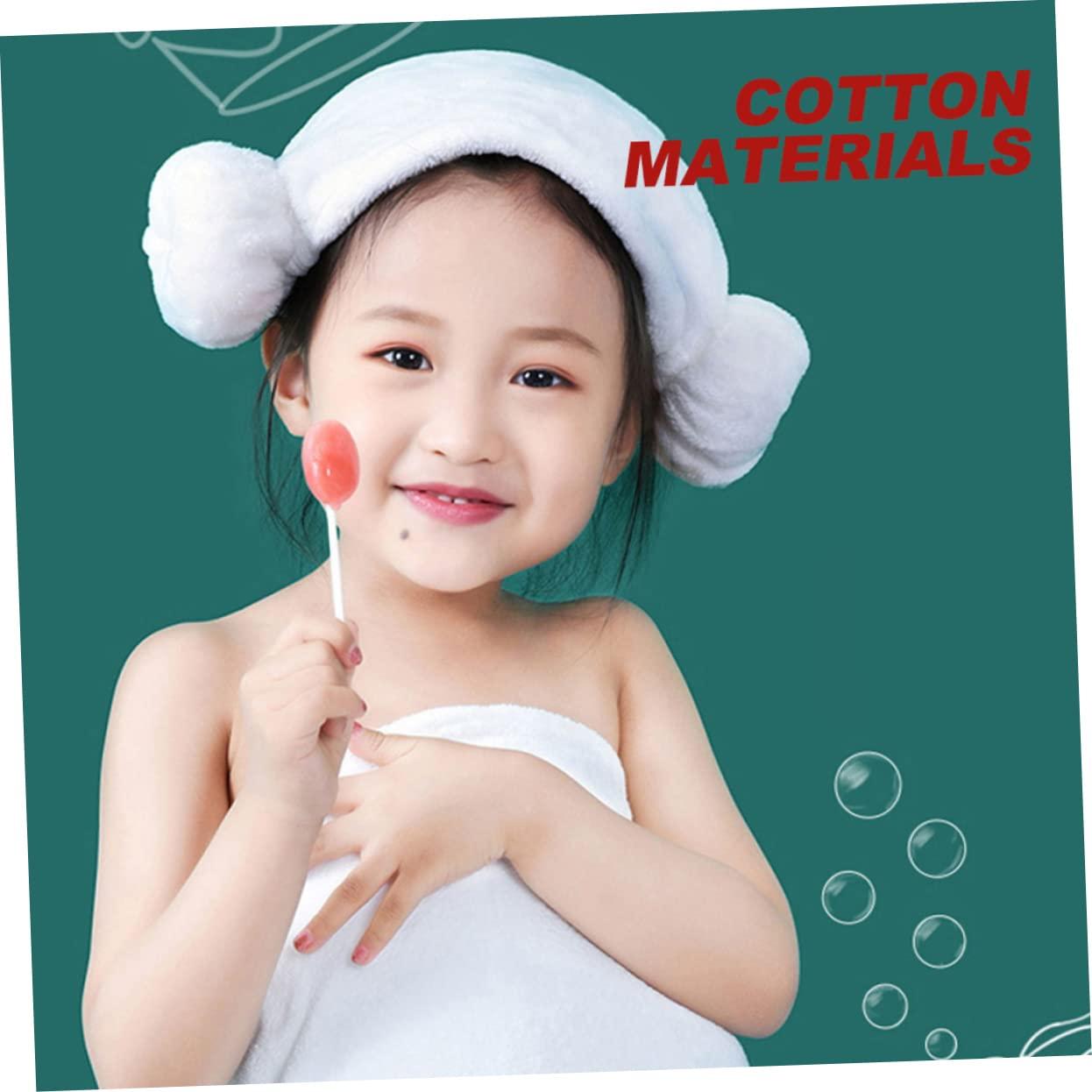 BIUDECO BIUDECO Quick Drying Hair Wrap for Boy Girl Cotton Hair Towel Hat with Heart Pattern Absorbent Hair Turban for Boy Girl Soft Cloth Hair Drying Towel Cap