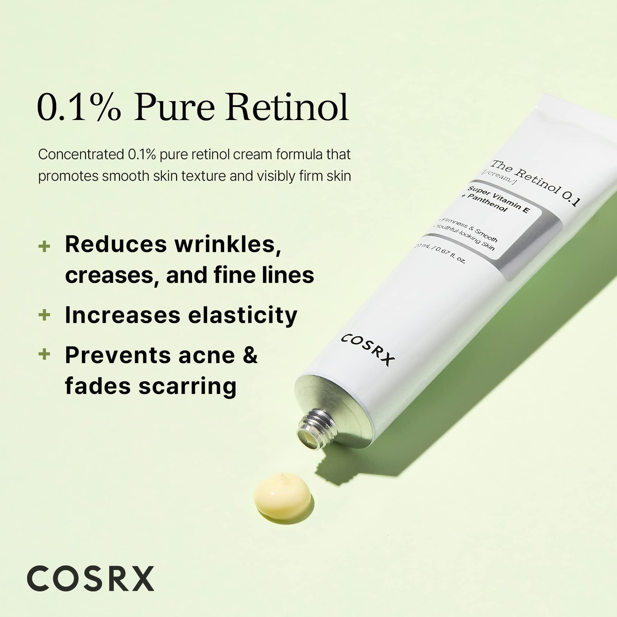 COSRX COSRX Skin Cycling Routine - Snail Mucin 96% Essence + Retinol 0.1 Cream, Recovery Set for Face and Neck, Fine Lines Spot Treatment, Repair Cream for Face