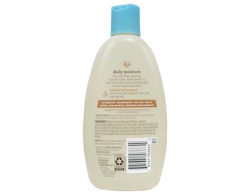 Johnson & Johnson Aveeno Baby Daily Moisture Wash & Shampoo - Natural Oat Extract, Lightly Scented, Hypoallergenic & Tear-Free - 8 fl oz (Pack of 2)