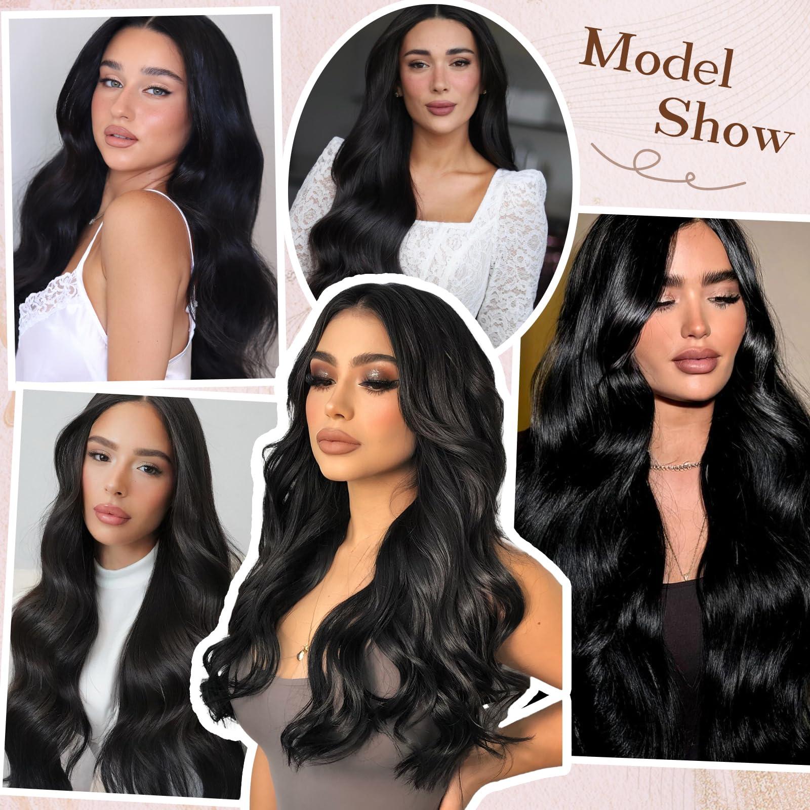 Eliysako Microlink Hair Extensions Human Hair 50g 20inch(#1) Natural Black Micro Link Hair Extensions Human Hair Microbead Hair Extensions Microloop Hair Extensions Human Hair For Women