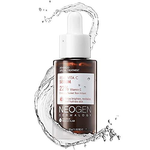 DERMALOGY by NEOGENLAB DERMALOGY by NEOGEN Real Vita C Serum, Hydrating Vitalizing Facial Serum with 22% Vitamin C, Even Skin Tone, Dark Spot Serum, Korean Skin Care (32g/ 1.12 oz)