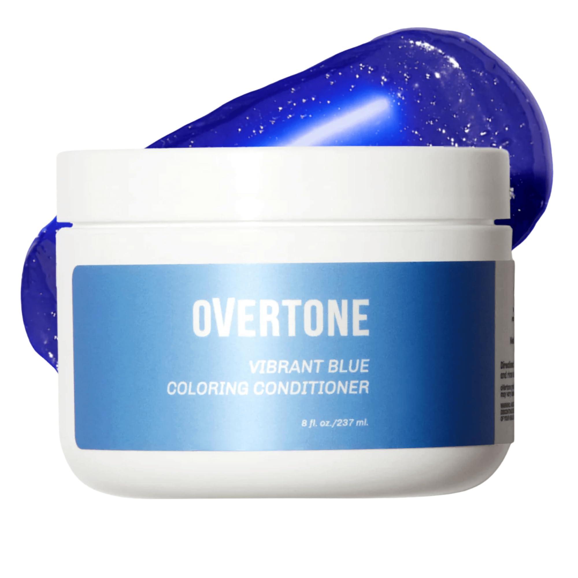 oVertone oVertone Haircare Color Depositing Conditioner - 8 oz Semi Permanent Hair Tint with Shea Butter & Coconut Oil - Vibrant Blue, Vegan, Cruelty-Free