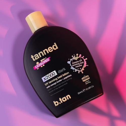 B.TAN b.tan UV Tanning Bed Lotion | Darkest Tanning Lotion - Indoor Outdoor Tan Bronzer Accelerator, Best Browning Lotion, 12 Fl Oz