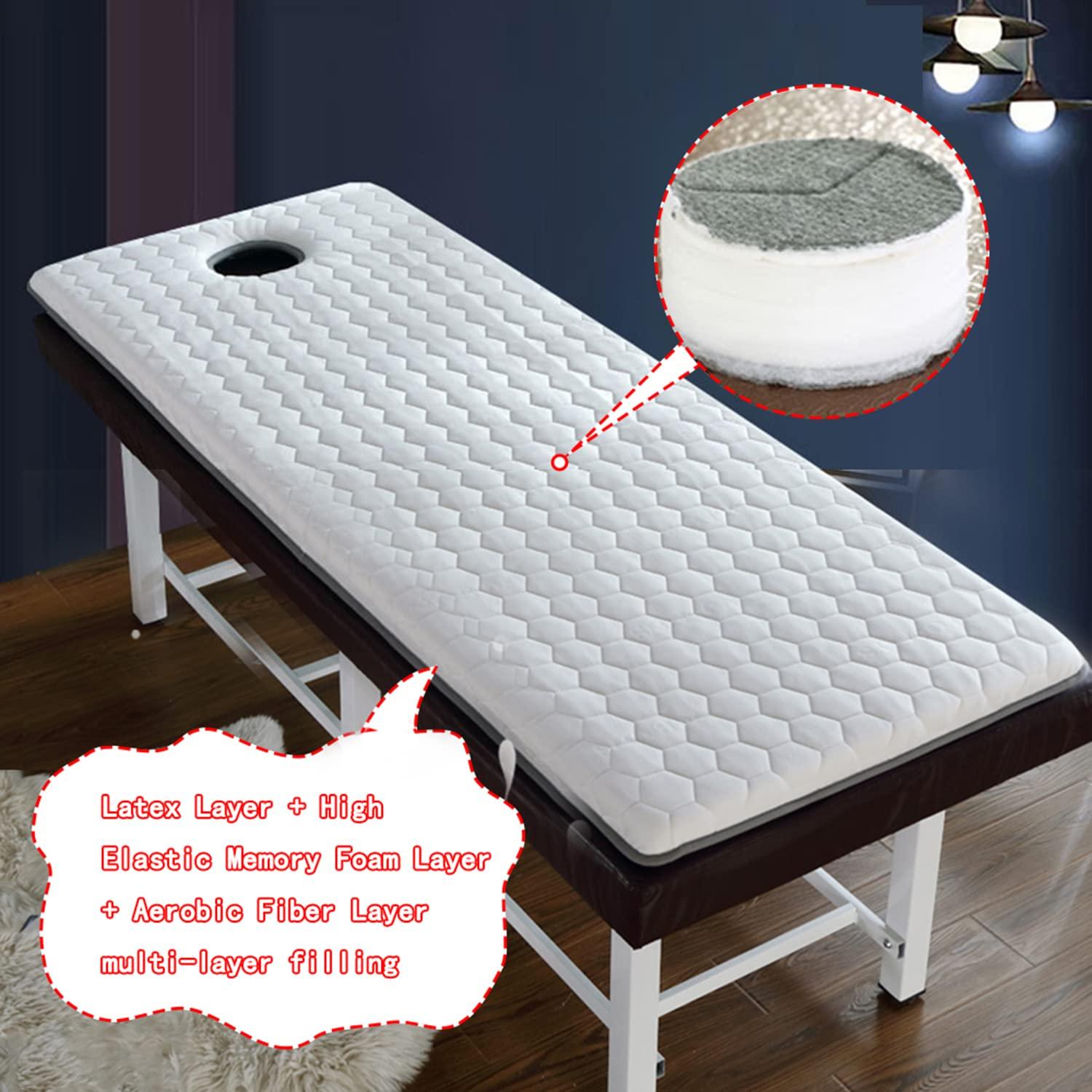 NinthAvenue Basics Beauty Couch Mattress Topper Trapezoidal Head Massage Table Mattress Without Bed Spa Bed Memory Foam Mattress Pad with Elastic Bands with Breathing Hole 5cm Thick,Fish,70x185cm