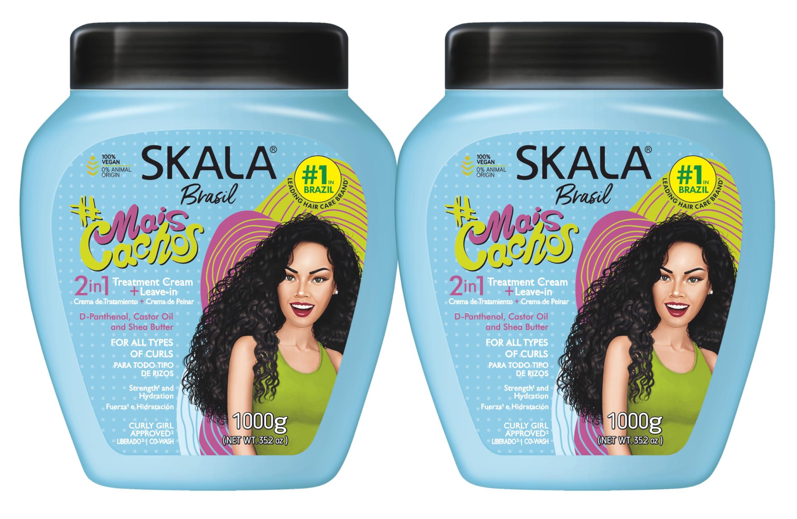 SKALA 2 Pack SKALA Mais Cachos Hydrates Curls, Eliminates Frizz, For Curly Hair - 2 IN 1 Conditioning Treatment Cream and Cream To Comb 35.2oz New