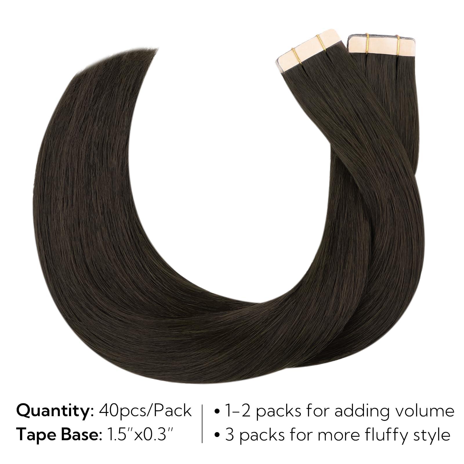hotbanana HOTBANANA Tape in Hair Extensions, 26 Inch 40pcs 120g Dark Brown Tape in Hair Extensions Human Hair Tape Hair Extensions Straight Remy Human Hair Tape in Extensions