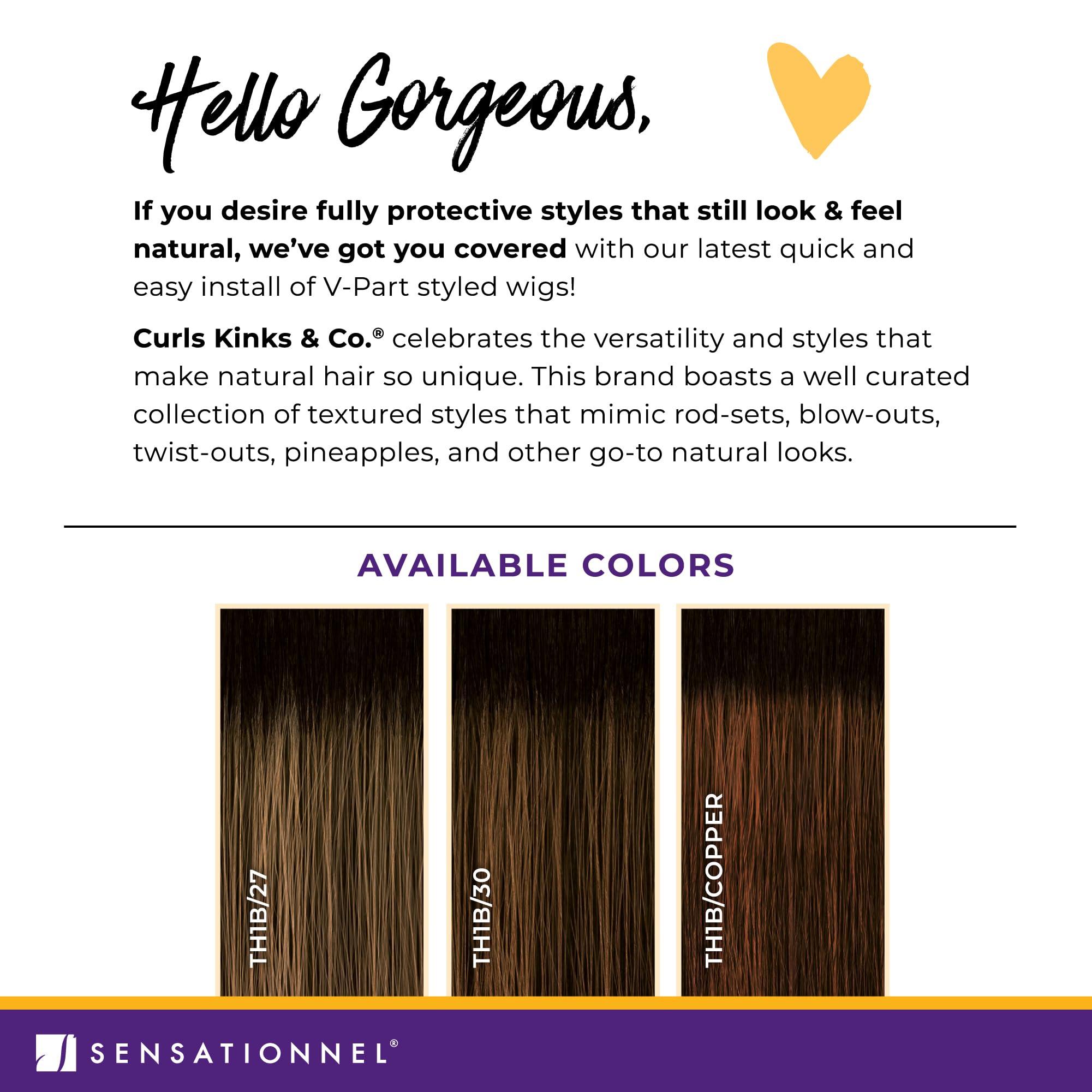 Sensationnel Sensationnel Curls kinksandco vpart wig - unit 6 narrow part glueless natural kinkytexture edged hairline for natural 3c to 4c hair textures (TH1B/COPPER)