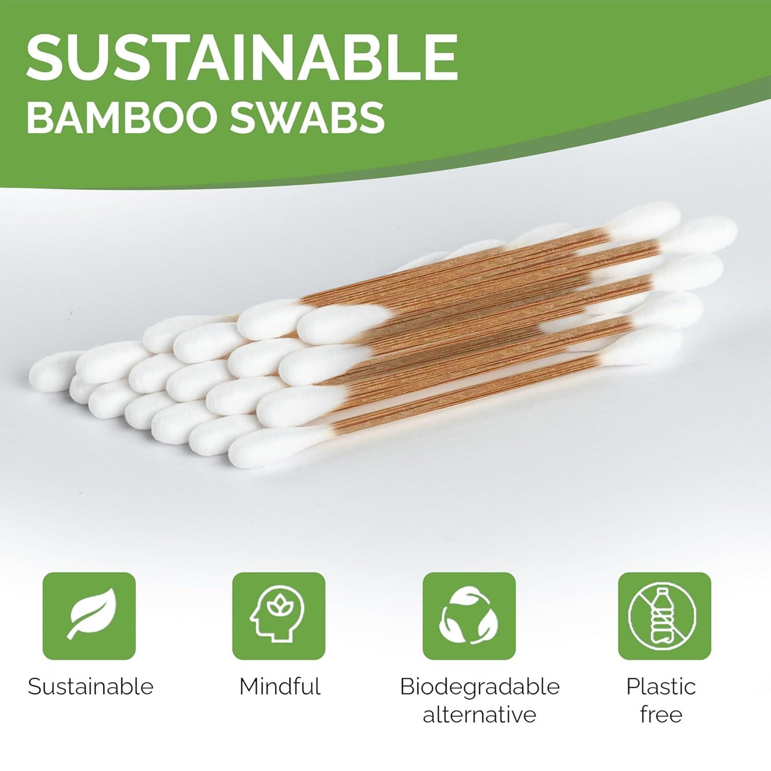 Beautiful Mind Beautiful Mind Bamboo Cotton Swabs for Ears  500 Pack  Qtips with Carbonized Bamboo for Durability  Eco-Friendly, Biodegradable & Vegan  100% Organic Cotton Ear Swabs for Makeup